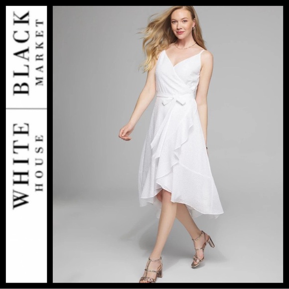 White House Black Market Dresses & Skirts - NWT WHBM Sleeveless Eyelet Wrap Dress